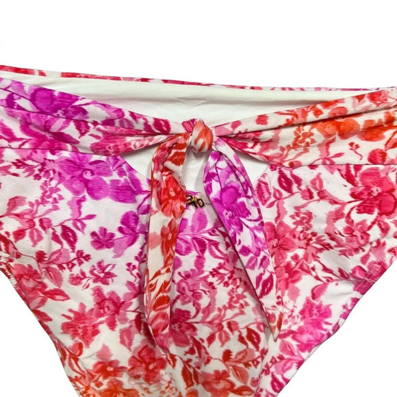 PILYQ Azalea Floral High Waist Bikini Bottoms Pink Size Medium - Picture 8 of 12